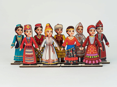 «Народы России» - разборные куклы в национальных костюмах (48 шт)